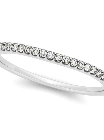 14k White Gold Scallop Setting Round Diamond Wedding Band (1/10 cttw)