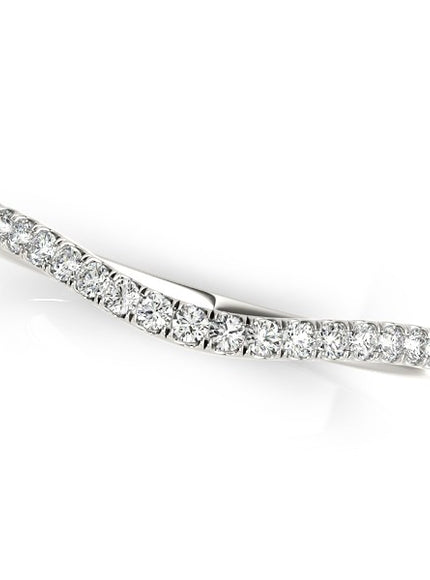 14k White Gold Soft Curved Diamond Wedding Band (1/8 cttw)