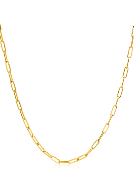 14k Yellow Gold Adjustable Paperclip Chain 1.5mm