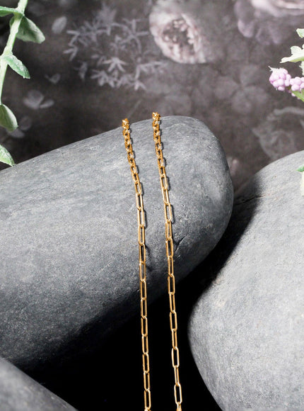 14k Yellow Gold Adjustable Paperclip Chain 1.5mm
