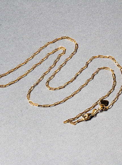 14k Yellow Gold Adjustable Paperclip Chain 1.5mm