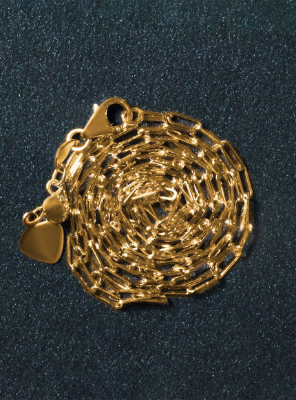 14k Yellow Gold Adjustable Paperclip Chain 1.5mm