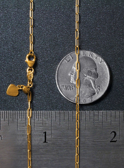 14k Yellow Gold Adjustable Paperclip Chain 1.5mm