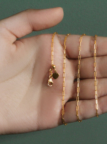 14k Yellow Gold Adjustable Paperclip Chain 1.5mm