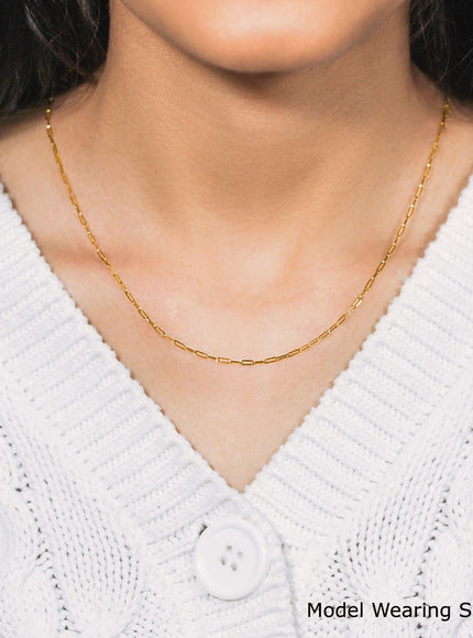 14k Yellow Gold Adjustable Paperclip Chain 1.5mm