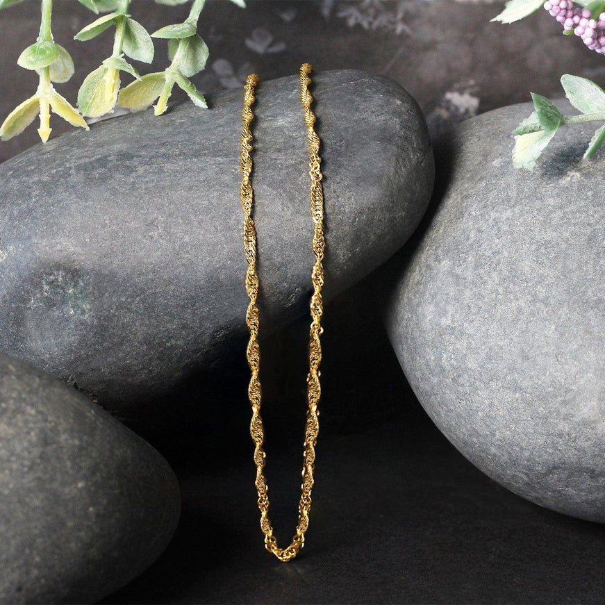 14k Yellow Gold Singapore Chain 1.7mm - Ellie Belle