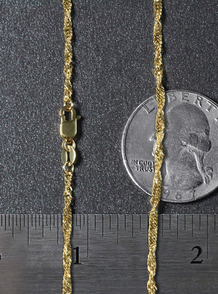 14k Yellow Gold Singapore Chain 1.7mm