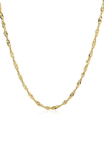 14k Yellow Gold Singapore Chain 1.7mm