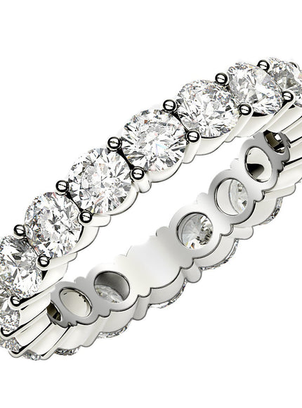Round Cut Lab Grown Diamond Eternity Ring in 14k White Gold (2 cttw FG/VS2)