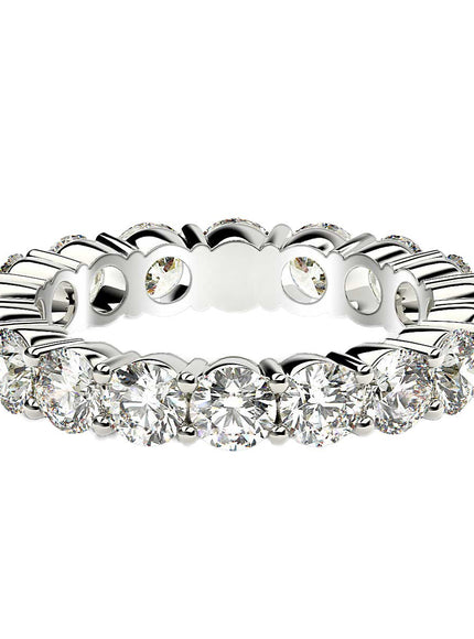 Round Cut Lab Grown Diamond Eternity Ring in 14k White Gold (2 cttw FG/VS2)