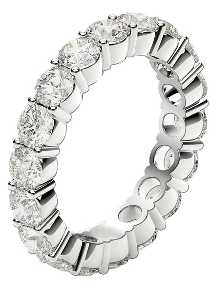 Round Cut Lab Grown Diamond Eternity Ring in 14k White Gold (2 cttw FG/VS2)