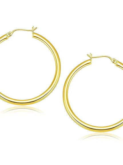 10k Yellow Gold Polished Hoop Earrings (40 mm)