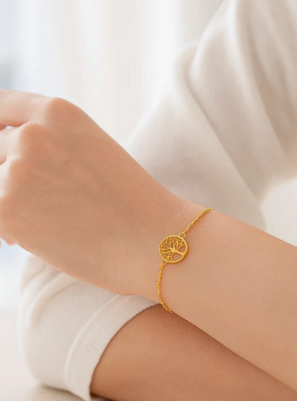 14K Yellow Gold Tree of Life Bracelet