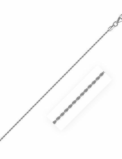 10k White Gold Solid Diamond Cut Rope Chain 1.4mm - Ellie Belle