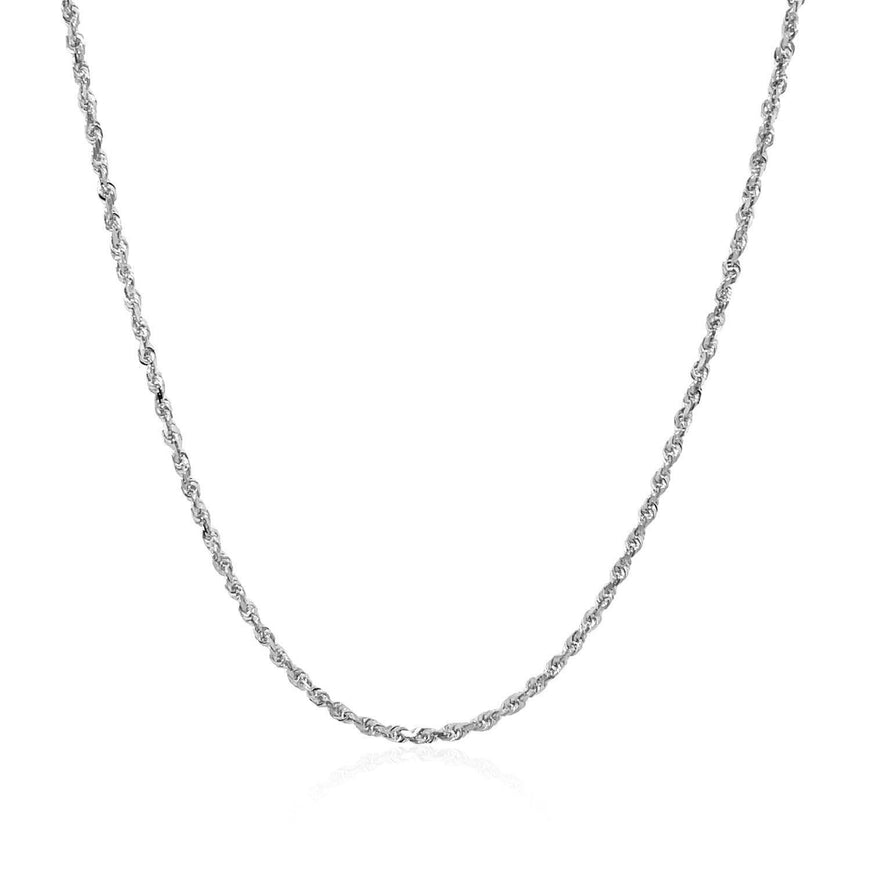 10k White Gold Solid Diamond Cut Rope Chain 1.4mm - Ellie Belle