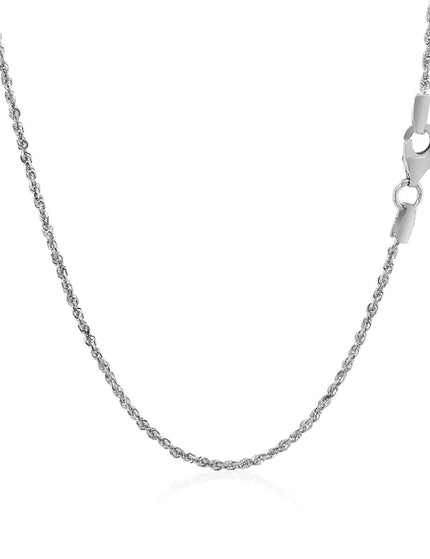 10k White Gold Solid Diamond Cut Rope Chain 1.4mm - Ellie Belle
