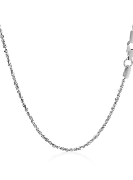 10k White Gold Solid Diamond Cut Rope Chain 1.4mm - Ellie Belle