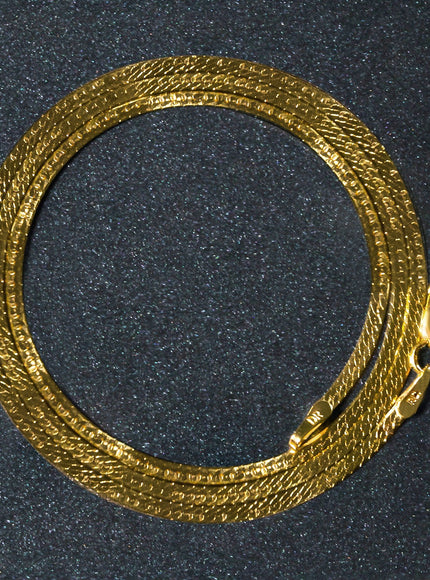 1.5mm 14k Yellow Gold Super Flex Herringbone Chain