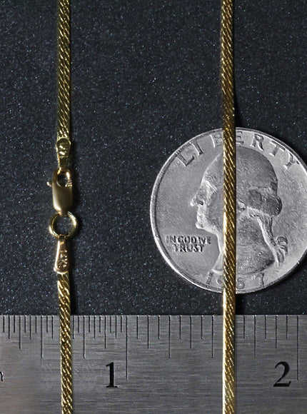 1.5mm 14k Yellow Gold Super Flex Herringbone Chain