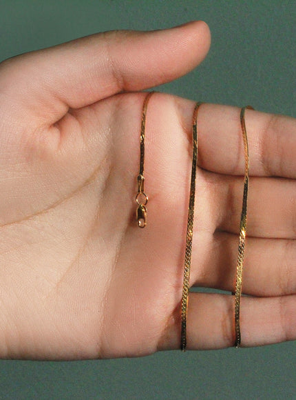 1.5mm 14k Yellow Gold Super Flex Herringbone Chain