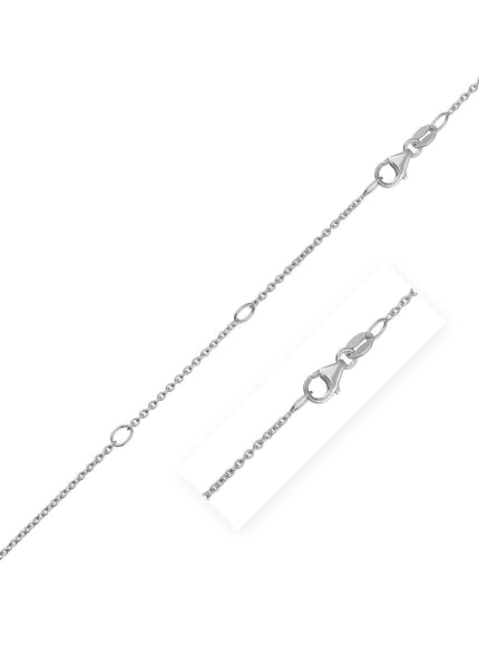 Double Extendable Cable Chain in 14k White Gold (1.2mm)