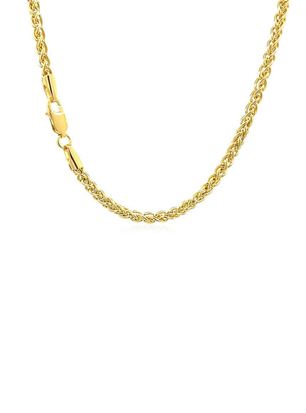 14k Yellow Gold 2.8mm Light Weight Wheat Chain