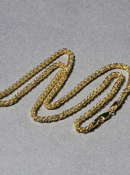 14k Yellow Gold 2.8mm Light Weight Wheat Chain