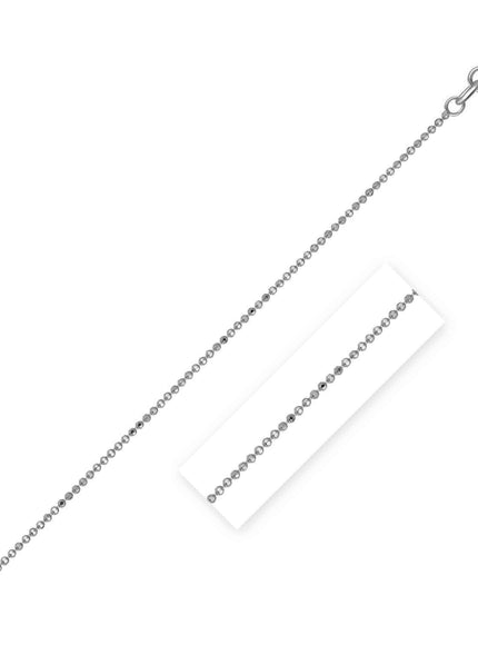 14k White Gold Diamond Cut Bead Chain 1.0mm