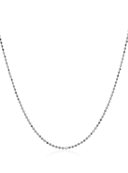 14k White Gold Diamond Cut Bead Chain 1.0mm