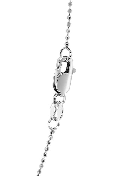 14k White Gold Diamond Cut Bead Chain 1.0mm