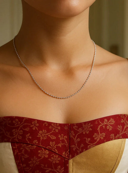 14k White Gold Diamond Cut Bead Chain 1.0mm