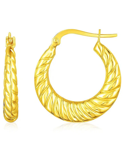 14K Yellow Gold Polished Twisted Cable Graduated Hoops