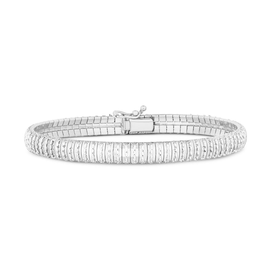 14k White Gold Diamante Flex Bracelet