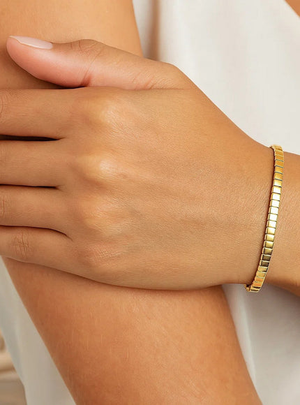 14k Yellow Gold Brick Omega Bracelet