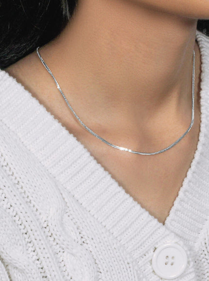 14k White Gold Foxtail 1.0mm Chain