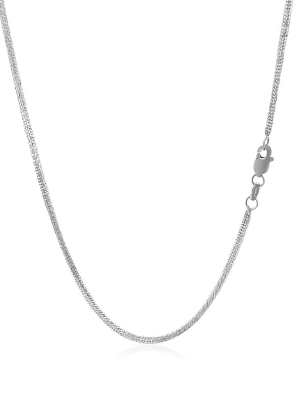 14k White Gold Foxtail 1.0mm Chain