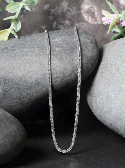 14k White Gold Foxtail 1.0mm Chain