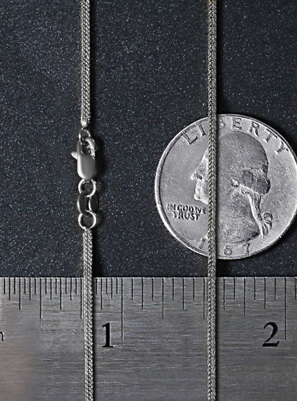 14k White Gold Foxtail 1.0mm Chain