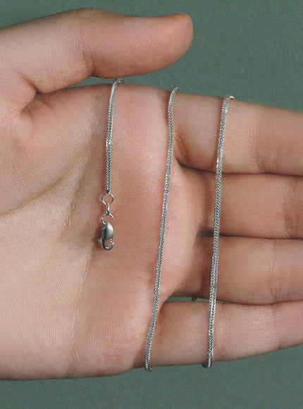 14k White Gold Foxtail 1.0mm Chain