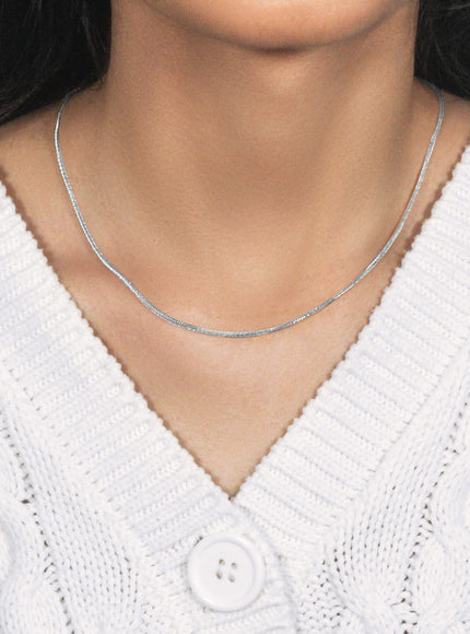 14k White Gold Foxtail 1.0mm Chain