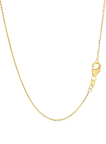 14k Yellow Gold Chain Necklace with Sliding Puffed Heart Charm