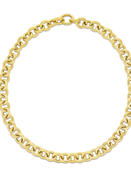 14k Yellow Gold Round Link Chain Necklace