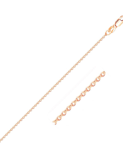 14k Rose Gold Diamond Cut Cable Link Chain 1.1mm - Ellie Belle