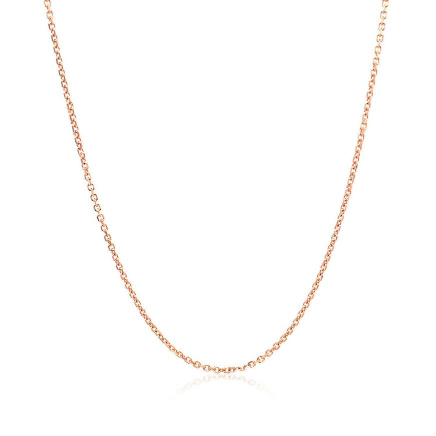 14k Rose Gold Diamond Cut Cable Link Chain 1.1mm - Ellie Belle