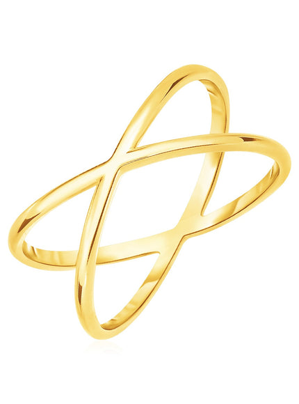 14k Yellow Gold Polished X Profile Ring