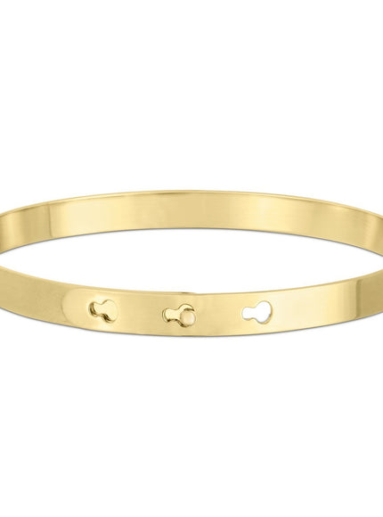 14k Yellow Gold High Polish Keyhole Clasp Bangle (6mm)