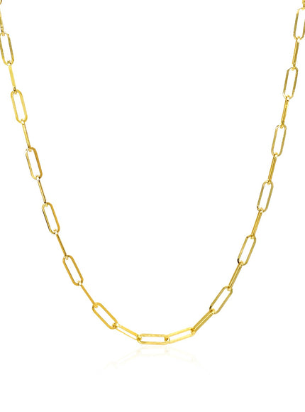 14K Yellow Gold Delicate Paperclip Chain (2.1mm)