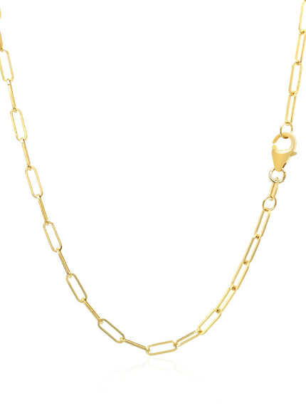 14K Yellow Gold Delicate Paperclip Chain (2.1mm)