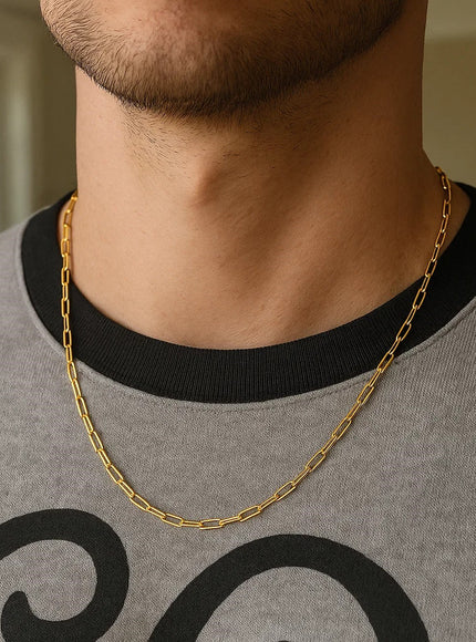 14K Yellow Gold Delicate Paperclip Chain (2.1mm)