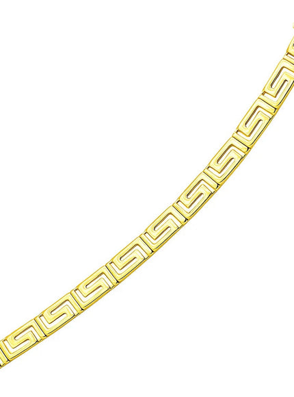 14k Yellow Gold Fancy Greek Key Motif Bracelet